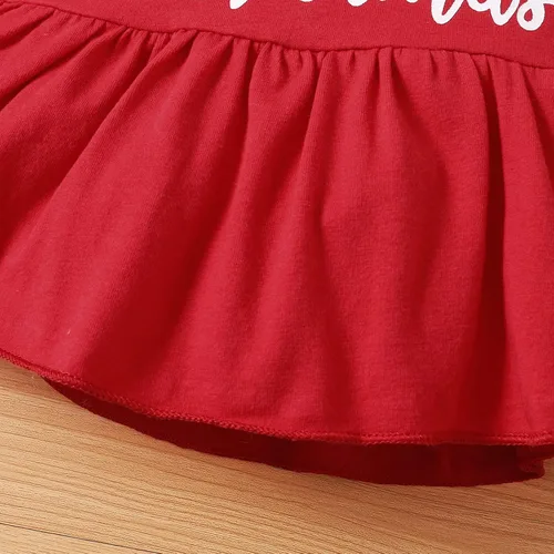 Vista 5 de Trajes de Navidad para bebé niña My 1st Christmas Ruffle Shirt Plaid Stripe Pants Ropa