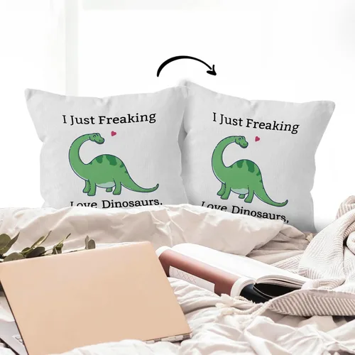 Vista 5 de HIWX Fundas de almohada de dinosaurio de 18 x 18 pulgadas de doble cara, regalos para amantes de los dinosaurios para niños, niñas, mujeres