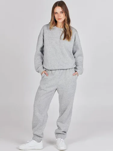 Vista 3 de Prinbara Conjunto de 2 piezas para mujer, de manga larga, cuello redondo, sin botones, pantalones deportivos