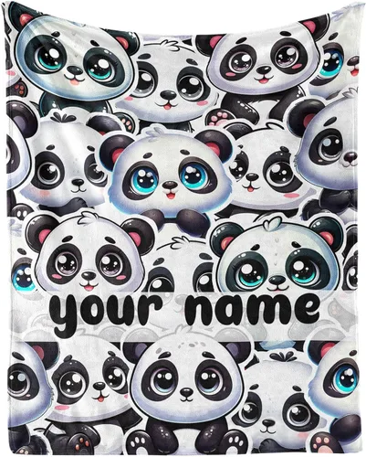 Vista 10 de Manta de panda – Mantas de franela suave para niñas, niños y mascotas, mantas cálidas de panda para todas las estaciones, sofá, regazo y silla, 40 x