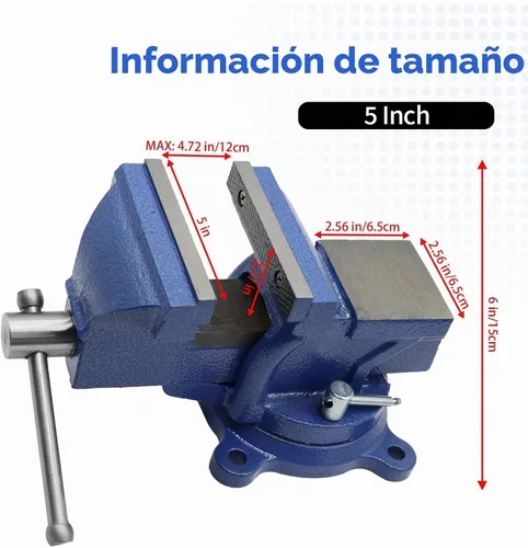 Vista 5 de Nakkaa - Tornillo de banco de 12.70 cm de hierro fundido dúctil con base de bloqueo giratorio flexible de 360° resistente para hogar y trabajo