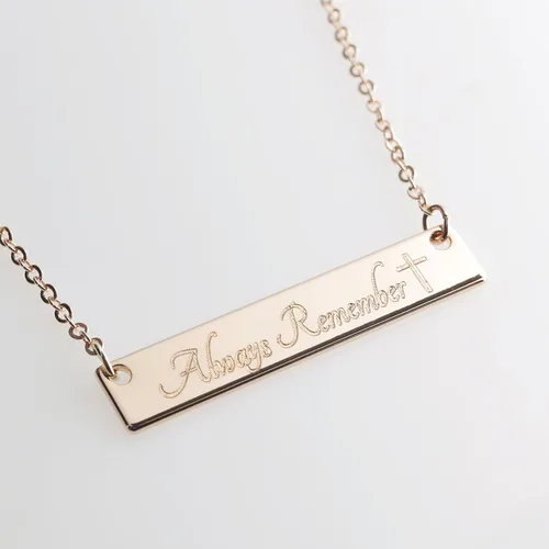 Vista 2 de Collar personalizable con tu nombre, joyería personalizada, chapado en oro rosa de 16 quilates, accesorios grabados para bodas, cumpleaños