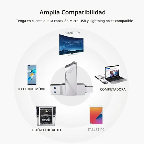 Vista 6 de SSK Memoria USB 3.2 Flash de 64 GB hasta 200 MB/s Dual USB A+C Memory Stick