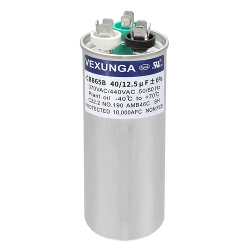 Vista 51 de VEXUNGA Capacitor Dual de Arranque Redondo A/C de 50/5 uF 50+5 MFD 370VAC o 440VAC CBB65 CBB65B Capacitores de Aire Acondicionado para Motor