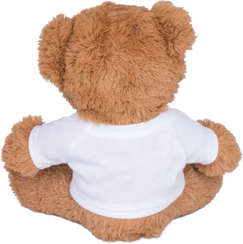 Vista 2 de TeesAndTankYou Oso de peluche personalizado de 8 pulgadas con texto personalizado, regalo personalizado para aniversario, graduación, camiseta