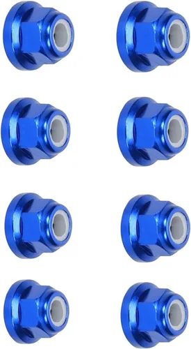 Vista 6 de 8pc M4 Brida Nylon Bloqueo para Arrma 3S Mega Bigrock Typhon Grantie Senton Vorteks Tuercas Rueda Actualización Piezas Azul