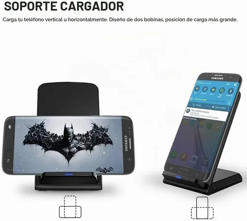 Vista 4 de Soporte de cargador inalámbrico rápido para Samsung Galaxy S25 S24 S23 S22 Ultra/S21/Note 20/S20/S10+/S10e/S9/S8+/S7 Edge Note 9/8 Qi Base de carga