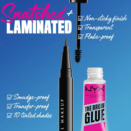 Vista 8 de NYX PROFESSIONAL MAKEUP - El pegamento para cejas, gel para cejas de fijación extrema - Transparente 01 Transparente