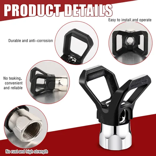 Vista 6 de Kit de manguera de pistola pulverizadora sin aire, 5 unidades, pistola de pintura sin aire, alta presión, 3600 psi, 517, junta giratoria con puntas