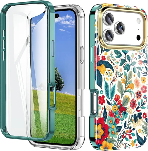Vista 38 de Funda bonita de mármol para iPhone 13 Pro de 6.1 pulgadas, con protector de pantalla incorporado, ligera y elegante, de TPU, para cuerpo completo, a