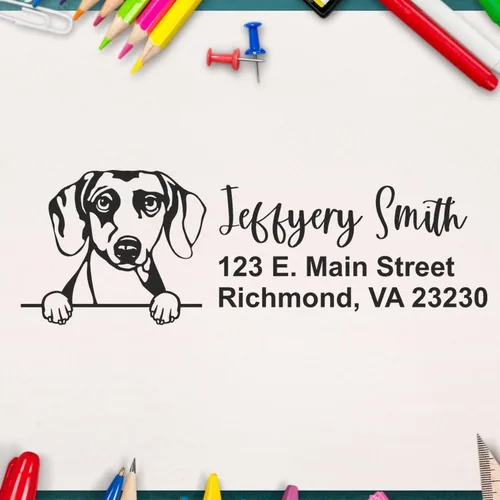 Vista 64 de American Bulldog Stamp Duo, Custom Return Address for Dog Lovers, Personalized Mail Mark for Letters and Cards