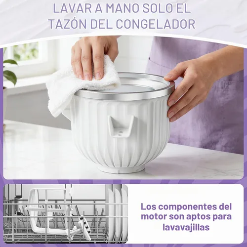 Vista 7 de Accesorio para máquina de helados KitchenAid para batidora de pie, se adapta a mezcladores KitchenAid de 4.5 cuartos de galón y más grandes, tazón