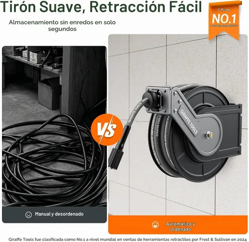 Vista 2 de Giraffe Tools Carrete de manguera para lavadora a presión con manguera