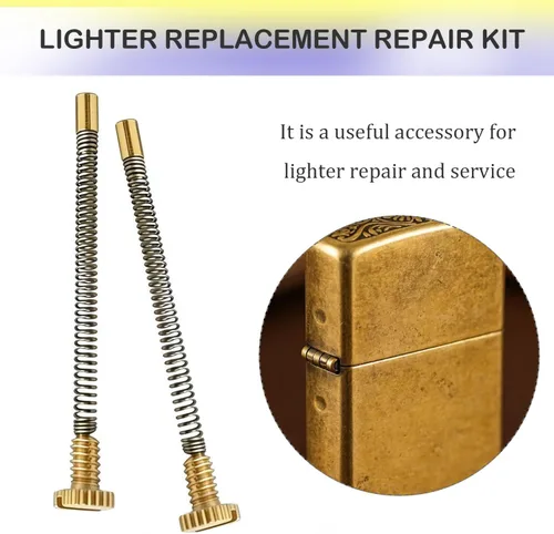 Vista 5 de Kit de reparación de repuesto para encendedores, 0.098 x 1.929 in/0.1 x 1.93 pulgadas, resorte de tornillo y placa base para accesorios