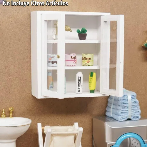 Vista 2 de Odoria 1/12 Mueble superior de cocina en miniatura Accesorios para muebles de casa de muñecas