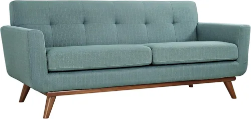 Vista 16 de Modway Engage - Otomana tapizada con tela de estilo moderno de mediados de siglo en azul celeste