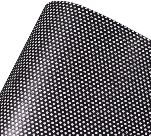 Vista 7 de XhuangTech Película de vinilo perforada para ventana de color negro para evitar golpes de pájaros, película de vinilo negro perforado para ventana