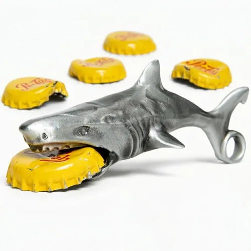 Vista 10 de Abrebotellas de pescado para hombres – Abrebotellas de pesca de cobre antiguo, abridor detallado de cerveza de bajo de boca grande, regalo