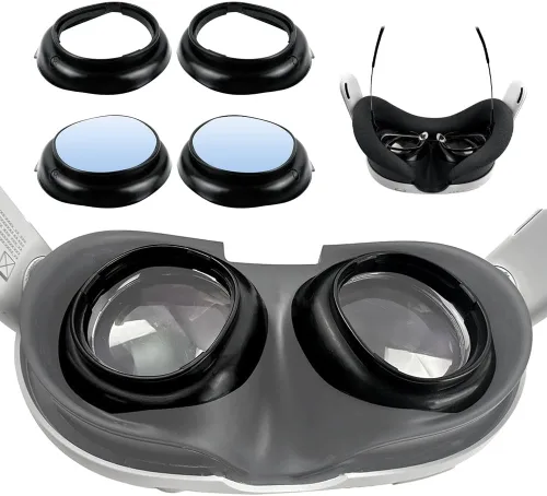 Vista 2 de Protector espaciador de lentes para Meta Quest 3, espejo de auriculares VR, protector de lente antiarañazos para Quest 3, marco resistente a