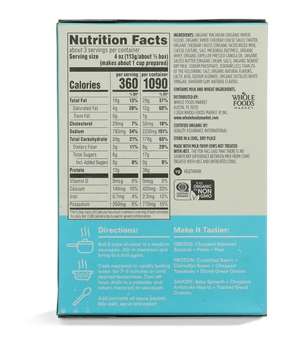 Vista 2 de 365 by Whole Foods Market, Shells And Cheese White Cheddar Deluxe Orgánico, 12 onzas