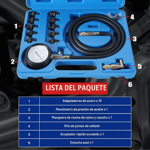 Vista 2 de NYXOVA Kit de comprobador de presión de aceite, herramienta de medidor