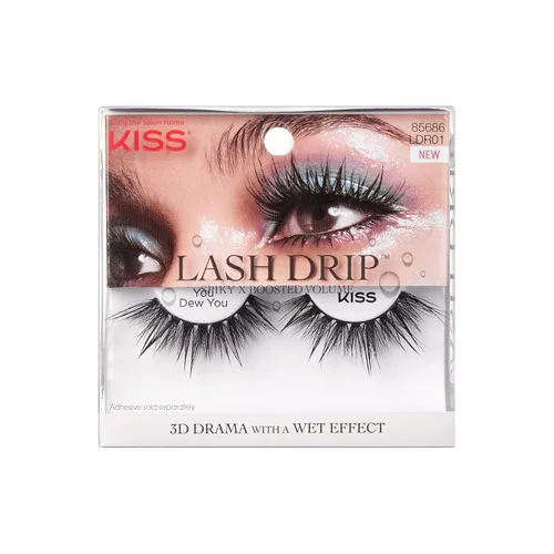 Vista 12 de KISS Pestañas postizas Lash Drip, Spiky X Boosted Volume, efecto hidratado de aspecto húmedo único, pestañas postizas reutilizables de varias (Icy)