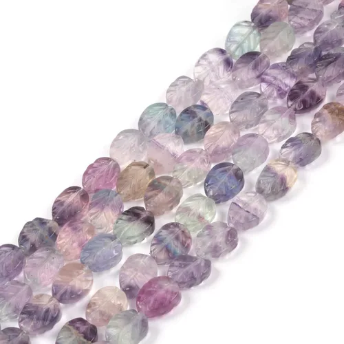 Vista 5 de Hoja de amazonita tallada 0.315 in cuentas sueltas piedras preciosas DIY fabricación de joyas de 15 pulgadas