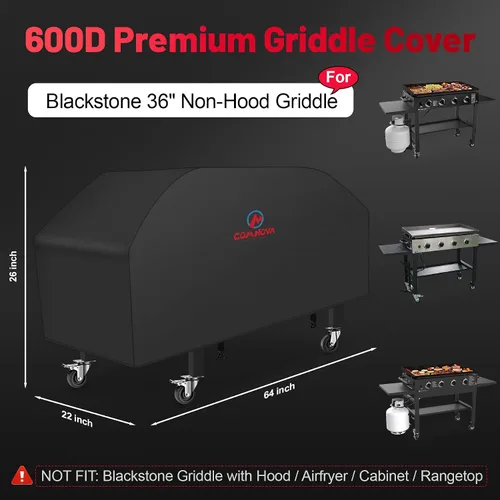 Vista 2 de Comnova - Cubierta de parrilla para Blackstone de 36 pulgadas - Funda de parrilla plana de 36" de 600D sin capucha, cubiertas de parrilla