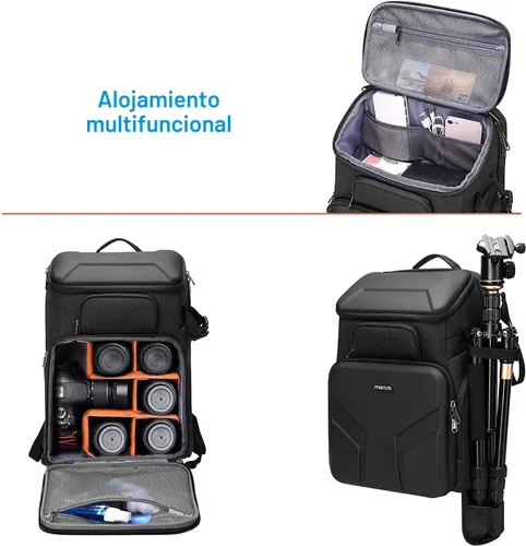 Vista 2 de MOSISO Mochila para cámara, DSLR/SLR/sin espejo, impermeable, bolsa para cámara de 17.3 pulgadas con carcasa rígida frontal, compartimento