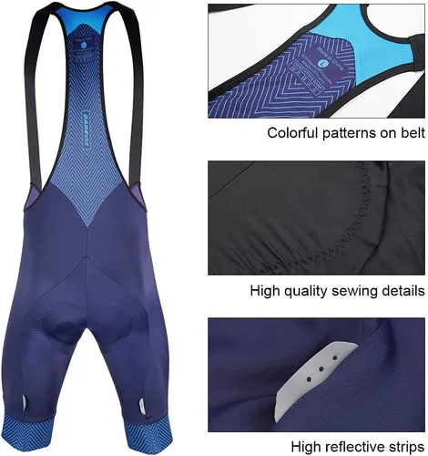 Vista 6 de Darevie Pantalones cortos de ciclismo profesional para hombre, 6H, 500 KM, pantalones cortos de ciclismo con relleno 3D con agarre de pierna de 2.8in