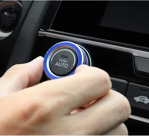Vista 3 de 2 botones de aluminio para interruptor de CA, cubierta de aire acondicionado, control de clima, perilla de anillo para Honda 10ª generación Civic