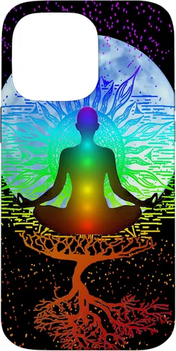 Vista 21 de Funda para iPhone 17 con diseño de árbol de la vida con diseño de luna y meditación
