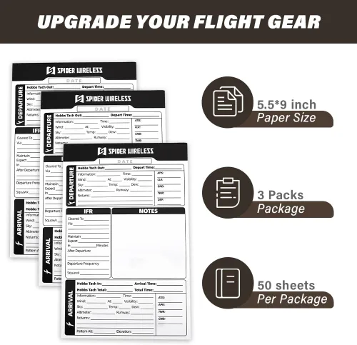 Vista 4 de 3 Pack Pilot Kneeboard Notepad, IFR Flight Notepad for Pilot