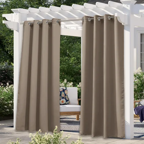 Vista 26 de NICETOWN Cortina para Exteriores para Patio Impermeable de 84 Pulgadas de Ancho, Aislamiento Térmico con Ojales Antioxidantes Bloqueo UV Cortina