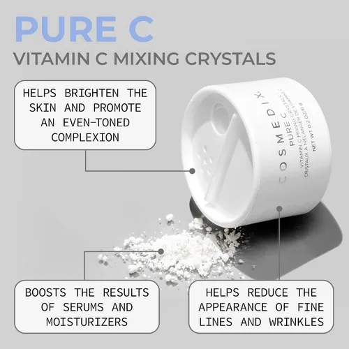 Vista 2 de COSMEDIX Pure C - Cristales mezcladores de vitamina C - Polvo facial puro de vitamina C - Aumenta otros productos para el cuidado de la piel facial