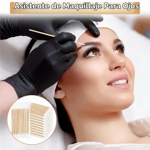 Vista 7 de 1000 hisopos de algodón microblading, punta puntiaguda, hisopos de algodón, palitos de madera, aplicador de punta de algodón, suministros