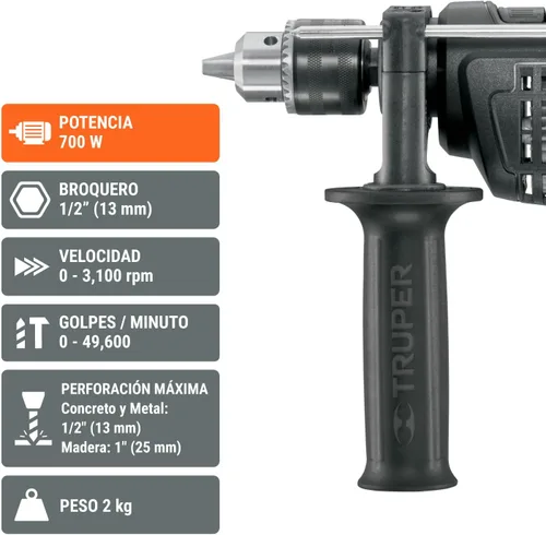 Vista 4 de Rotomartillo Industrial 1/2 '650 W