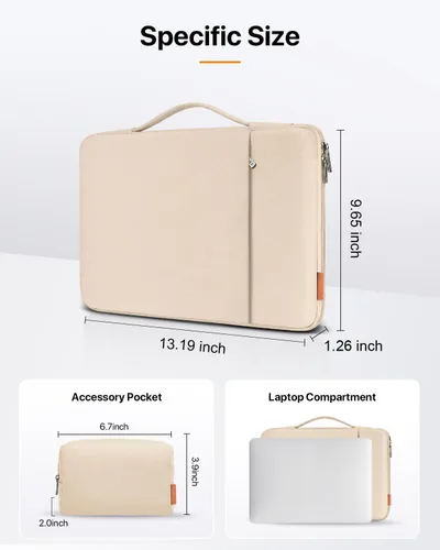 Vista 2 de DOMISO Bolsa para laptop de 13 pulgadas, funda impermeable para laptop, funda de PC, portátil para MacBook Air 13 M4, M3, M2 (2025), MacBook Pro M2