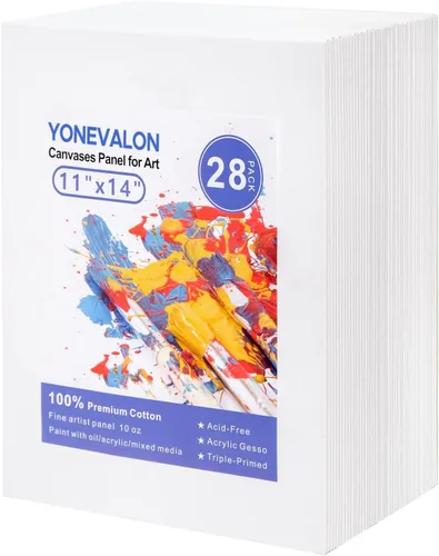 Vista 14 de YOURSORTER Mini Lienzo para pintar 4x4 pulgadas, paquete de 20 pequeños lienzos para pintar para novatos y artistas, imprimados con gesso libres