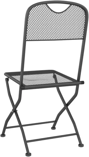 Vista 7 de vidaXL Sillas plegables de malla metálica expandida para patio, color antracita, muebles de estilo industrial para exteriores para patio, jardín