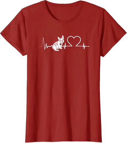 Vista 31 de Heartbeat Bulldog francés Camiseta de propietario de perros Frenchie, Negro
