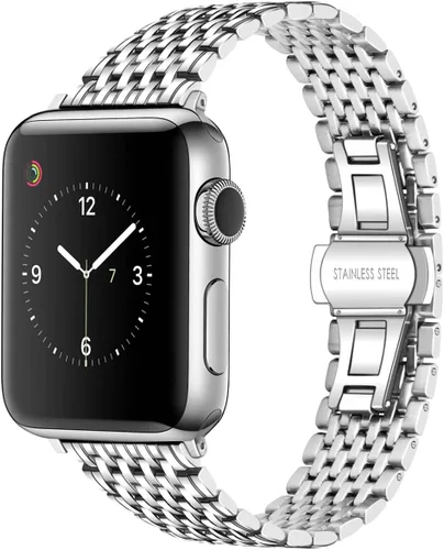Vista 8 de Juntan Compatible con Apple Watch Band de 1.929 in 1.772 in 1.732 in 1.654 in 1.614 in 1.575 in 1.496 in, correas de reloj de acero inoxidable