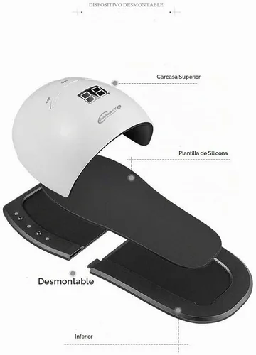 Vista 4 de RUIWAN - Secadora de uñas 2 en 1, lámpara UV/LED de 48 W, nueva versión para curar uñas de los dedos de los pies y uñas de los dedos, curado rápido