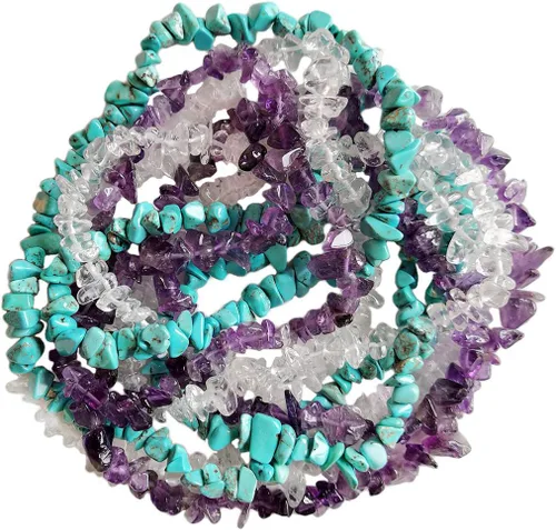 Vista 10 de Cuentas de cristal de Amazonita de 90 pulgadas de forma irregular y piedra curativa para hacer joyas