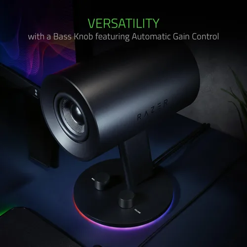 Vista 6 de Razer Nommo Chroma - Altavoces de computadora, puertos de graves traseros para juegos de rango completo e inmersión de sonido, controladores