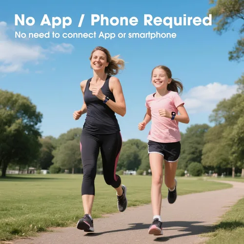 Vista 2 de Reloj inteligente Kummel para adolescentes, sin aplicación/teléfono necesario, relojes de fitness para adolescentes con monitor de frecuencia