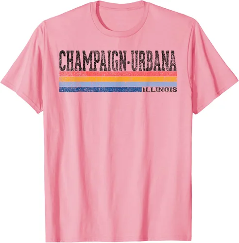 Vista 89 de clásico 1980s estilo champaign-urbana Illinois T Shirt, hombre 2XL, Blanco