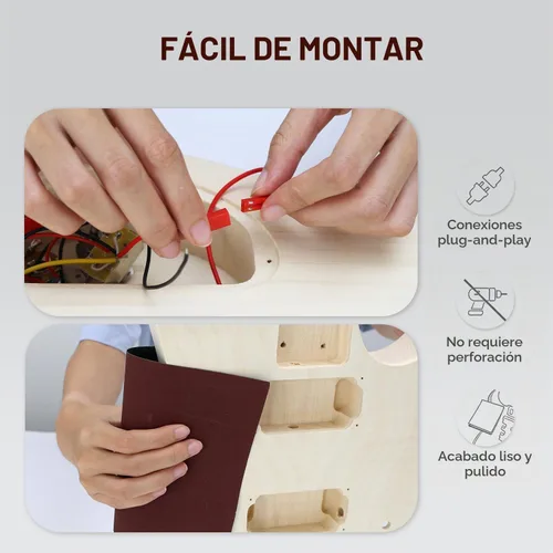 Vista 6 de Kit de guitarra para principiantes, cuerpo de tilo con tapa
