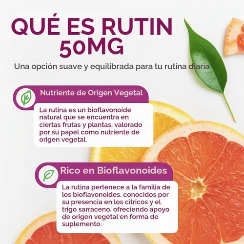 Vista 5 de Rutin 50mg 90 comprimidos [1 botella], ayuda a absorber y utilizar la vitamina C, mejora la salud vascular, cuidado de la vista