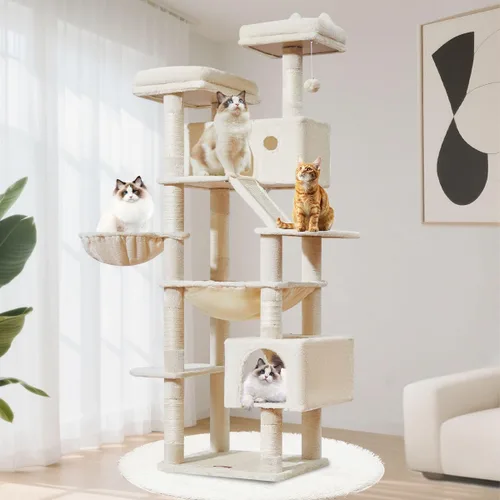 Vista 94 de Taoqimiao Árbol para gatos de 57.5 pulgadas, torre para gatos de interior para adultos, condominio extragrande para gatos, 8 postes rascadores